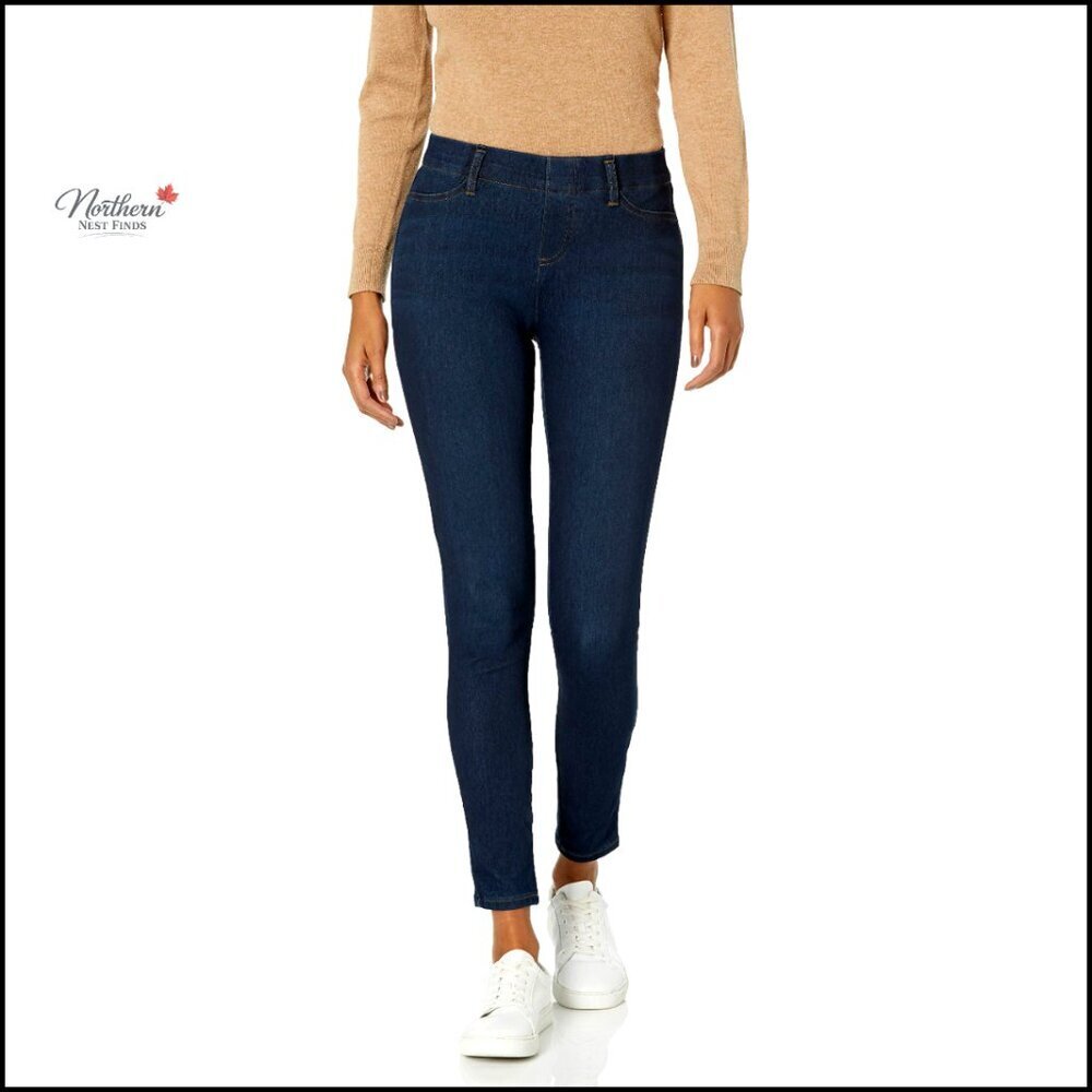 Skinny Stretch Pull-On Knit Jegging Dark Wash Small Short